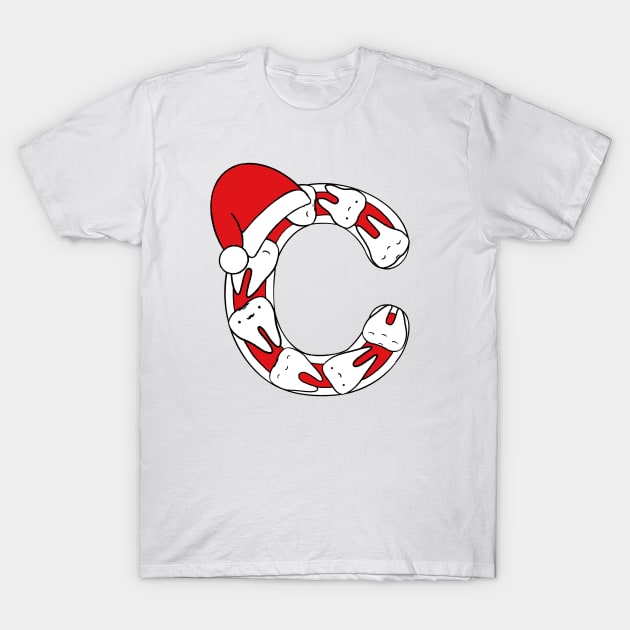 Letter C (Happimola Christmas Alphabet) T-Shirt by Happimola